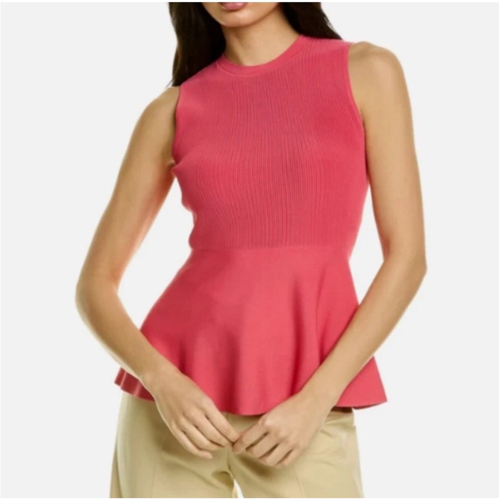 Theory sleeveless Peplum Pink/ Coral Top size Petite"